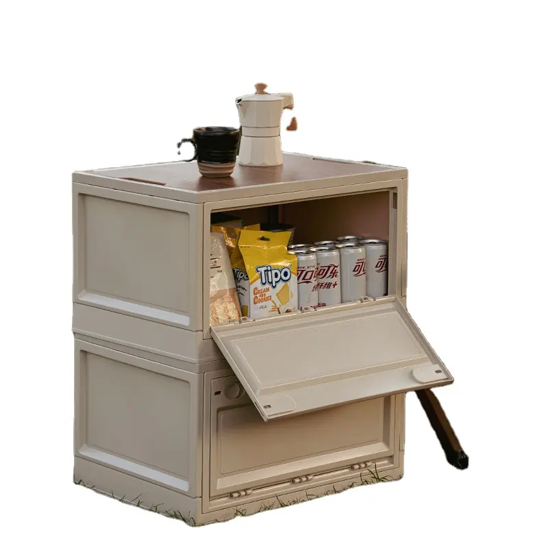 Contenedor de ropa y juguetes de apertura lateral Caja de almacenamiento de plástico plegable portátil nueva de madera con tapa