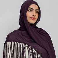 Vela Schal Neuestes Kopftuch Bambus-Jersey Hijab Quasten-Schal Weicher Rutschfester Blickdichter Premium-Jersey-Hijab mit Fransen