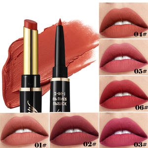 Vente en gros et sur mesure 2025 nouveau brillant à <span class=keywords><strong>lèvres</strong></span> à double extrémité-rouge à <span class=keywords><strong>lèvres</strong></span> et <span class=keywords><strong>crayon</strong></span> à <span class=keywords><strong>lèvres</strong></span> 2 en 1 pour un <span class=keywords><strong>contour</strong></span> précis multi-usage sans décoloration - Product Image 1