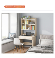 Bureau nordique avec étagère, bureau d'ordinateur blanc, chambre de fille, bureau d'étude simple pour la maison