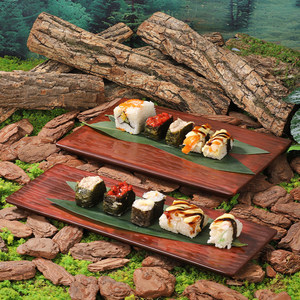 Plateau à sushi créatif en mélamine, rectangulaire, couleur unie, pour hôtel, fête, usage commercial, vaisselle, assiette à steak - Product Image 4