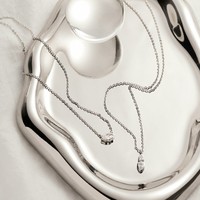 Collier long et délicat en acier inoxydable plaqué or 18 carats avec zircon, bijoux personnalisés MICCI Acier Inoxydable