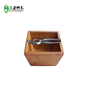Caja personalizable para pinzas de nueces de bambú, pelador de nueces creativo, caja redonda para nueces, caja de almacenamiento para pinzas de nueces - Product Image 2