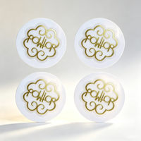 Rouleau d'étiquettes autocollantes transparentes en vinyle imperméable avec logo personnalisé, dorure à chaud