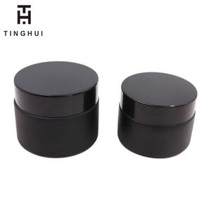 Pot en verre noir de 100g/3.4oz avec couvercle, bouteille en verre, pots à crème, récipient cosmétique rechargeable, pots vides pour crème de soin de la peau - Product Image 4