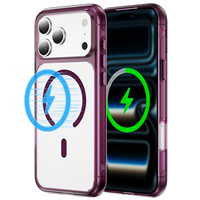 Étui magnétique pour iPhone 18 Pro Max, transparent, avec texture antidérapante, cadre en TPU+PC, coque de protection antichoc pour iPhone 18 17 16 15 14