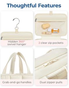 Organizador de Joyas, Bolsa de Maquillaje Acolchada, Bolsa de Aseo Colgante para Viajes, para Artículos de Aseo - Product Image 5