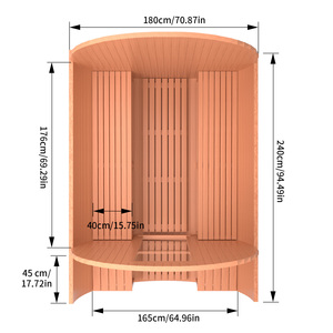 Sauna de Barril para Exteriores de Cedro Rojo para 6 Personas con Estufa Harvia, Inventario en EE. UU. - Product Image 4