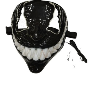 Máscara Facial Completa de <span class=keywords><strong>Venom</strong></span>, de Plástico Luminoso LED, para Halloween, Divertida, con Flash, Accesorio de Película - Product Image 6
