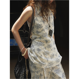 Novedad de verano, estilo de moda <span class=keywords><strong>parisina</strong></span>, estampado de plantas, línea A Micro, tirantes con cordones, Top reductor de edad a la moda para mujer - Product Image 2