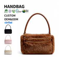 Sac à bandoulière en fausse fourrure personnalisé pour femme, sac à main zippé, sac de mode hiver OEM ODM