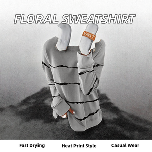 Sudadera Casual para Mujer, Impresión Digital Personalizada, Ecológica, Transpirable, Corte Holgado, Rayas, Otoño-Invierno - Product Image 2