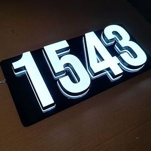 <strong>Personalised</strong> Powered Lighted Led Stainless Steel <strong>Metal</strong> Custom Modern Address House Number <strong>Signs</strong> - Product Image 4
