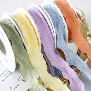 Nine-Colored Ribbon 4cm Linen Fishtail Ribbon Textured Ruffles Flower Wrapping Crafts - Product Image 1