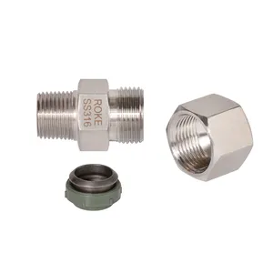 Stainless Steel Single Ferrule Hydraulic Fittings Male Threaded BSP Coupling Male Connector Fitting