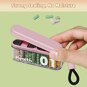 Pastillero Portátil de Plástico con Compartimentos Divididos para Siete Días, para Tres Comidas al Día, Diseño Sellado y Moderno - Product Image 4