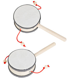 Prix promotionnel d'usine, hochet en bois à manivelle Orff de 4 pouces à bord noir bon marché et de haute qualité - Product Image 3