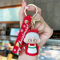 Porte-clés de Noël mignon en forme de couple de dessins animés, breloque créative pour voiture et sac, petit cadeau tendance