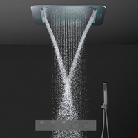 Robinet de douche thermostatique intelligent à LED 600*330mm avec effet pluie et cascade pour salle de bain
