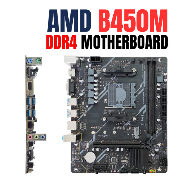NEW AMD AM4 Socket B450 M-ATX Mainboard With Dual Channel 2X DDR4 Supports XMP NVMe&NGFF M2 SSD SATA3.0 USB3.0 B450M Motherboard