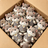 Porte-clés en peluche personnalisé en forme d'animal, jouet en coton PP doux, conception OEM ODM, cadeau de fête