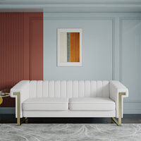 Canapé en velours blanc au Design nordique, causeuse pour salon, Long