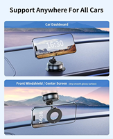 Support de téléphone magnétique à ventouse pliable amélioré Support de téléphone magnétique flexible à 360 ° réglable sous vide pour voiture/salle de sport/miroir mural