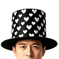 Chapeau haut-de-forme fantaisie à motif cœur pour adultes, idéal pour les fêtes, le carnaval, la Saint-Patrick, la Saint-Valentin et les festivals costumés