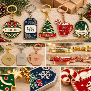 Llaveros Metálicos Personalizados con Esmalte Duro para Navidad, con Logotipo y Texto, para Regalos y Eventos Navideños, OEM ODM - Product Image 3