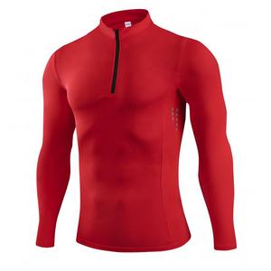 เสื้อยืดแขนยาวพิมพ์ลายสกรีนผ้าไหมผ้าโพลีเอสเตอร์สแปนเด็กซ์มีซิปสำหรับผู้ชาย - Product Image 3