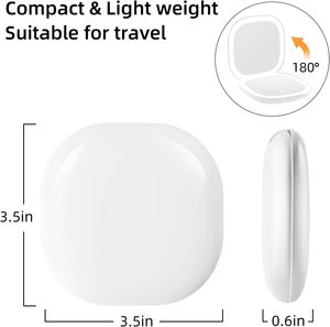 Mini nhỏ gọn LED ánh sáng du lịch gương mỹ phẩm có thể gập lại cầm tay <span class=keywords><strong>Magnifying</strong></span> Gương trang điểm - Product Image 3