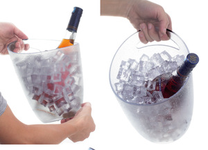 3.5L bar bên bia rượu sâm banh đám cưới rượu vang PS xô đá tam giác Acrylic Xô đá có tay cầm - Product Image 2