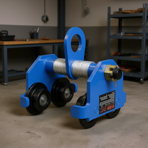 Carrello a 4 ruote per travi a I da 3 tonnellate, regolabile da 2,5 a 7 pollici, per garage, resistente, in acciaio legato blu verniciato a polvere - Product Image 2