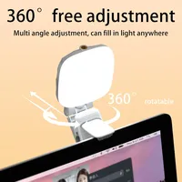LED Şarj Edilebilir Selfie Telefon Işık Klipsi Kamera Dolgu Lambası Üç Renk Sıcaklığı USB 5-20V DC Tiktok Video iPhone Işığı