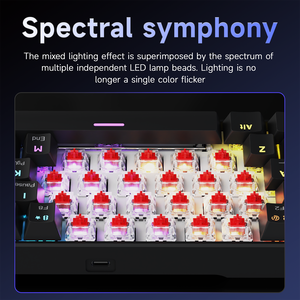 מקלדת גיימינג חוטית Ajazz NK61 עם תאורת RGB, מקלדת מכנית קומפקטית ניידת 60% עם מתג אדום - Product Image 3