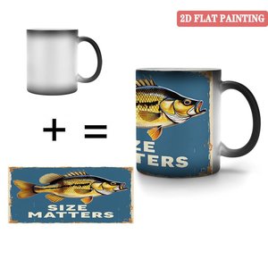 Taza de Cerámica Negra Esmerilada de 11 oz, Cambia de Color con el Calor, para Sublimación, Taza Blanca para Decoración Artística, Uso en Escritorio - Product Image 4