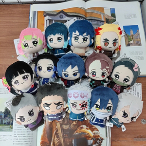 14 Design 10cm High Quality Anime Demon Hashira Pillar Cute Embroidery Plush Keychain for Backpack Keychain Decoration