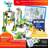 Robot de programmation Wedo 2.0 à blocs de construction, compatible avec les pièces éducatives, alimenté par piles, en plastique – Vente Flash