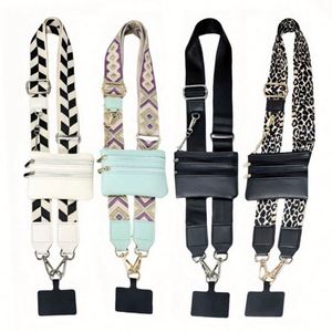 Hot Sales <b>Polyester</b> Crossbody Phone <b>Lanyard</b> with Zipper Wallet Custom New Durable Mobile Universal Cell Phone Purse Strap - Product Image 1