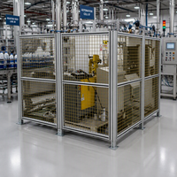 Clôture de sécurité en profilé aluminium pour ligne d'automatisation de tri logistique