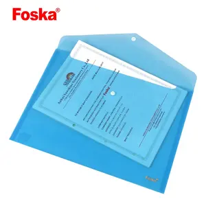 Foska kapasitas besar penuh warna FC A4 ukuran huruf jelas folder dokumen File saku amplop untuk kantor sekolah