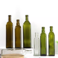 100ml 250ml 500ml 750ml 1000ml carré et rond bouteille en verre Marasca transparent bouteille d'huile d'olive