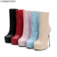 Bottes d'hiver à plateforme pour femmes, 2020, grand code, bouteille cylindre central, fourrure d'hiver