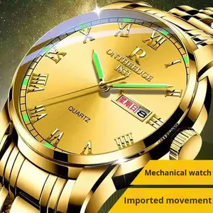 <span class=keywords><strong>Montre</strong></span> à <span class=keywords><strong>quartz</strong></span> pour homme, boîtier en métal, bracelet en acrylique, étanche, lumineuse, double calendrier, tendance, étudiant, grand cadran, 41 mm - Product Image 6