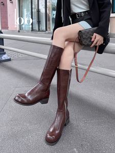 Özelleştirilmiş yüksek kaliteli yuvarlak ayak deri kış bayanlar moda çizmeler kadın batı tarzı yüksekliği artan kadın ayakkabısı - Product Image 3