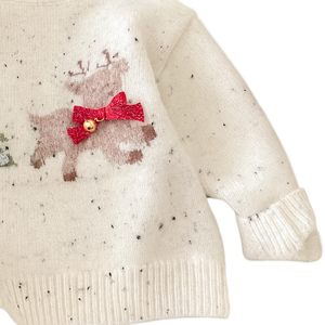 2025 NEW Eco-Friendly 100% Cotton <strong>Christmas</strong> Reindeer Tree Pattern Winter Knit Pullover ODM OEM <strong>Boys</strong> Sweater Warm <strong>Jumper</strong> <strong>Boy</strong> - Product Image 4