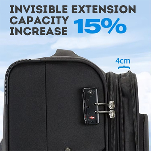 Oxford Cloth Trolley Suitcase 360 Degree Spinner Wheels TSA <b>Lock</b> Business Travel Lightweight Durable Solid Color Zipper Closure - Product Image 2