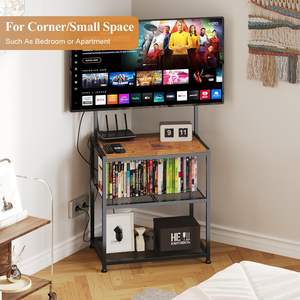 Moderno Soporte de <span class=keywords><strong>TV</strong></span> de Madera para Televisores de 23-50 <span class=keywords><strong>Pulgadas</strong></span>, Pequeño, de Esquina, con Estantes de Almacenamiento para Sala de Estar, Dormitorio, Hotel, Comedor, Multiusos - Product Image 2