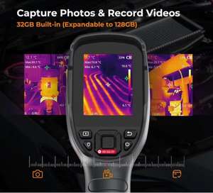 Caméra <span class=keywords><strong>thermique</strong></span> 256x192 résolution IR, <span class=keywords><strong>détecteur</strong></span> de fuites thermiques portable, sensibilité <40mK, 25Hz, inspection CVC domestique, sans couleur - Product Image 4