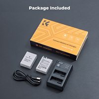 K&F Concept Cocok untuk Canon EOS 700D 650D, Pengisi Daya Tipe-C Dual Slot dan Set Baterai Kamera LP-E8 1200mAh Isi Ulang 2 Buah